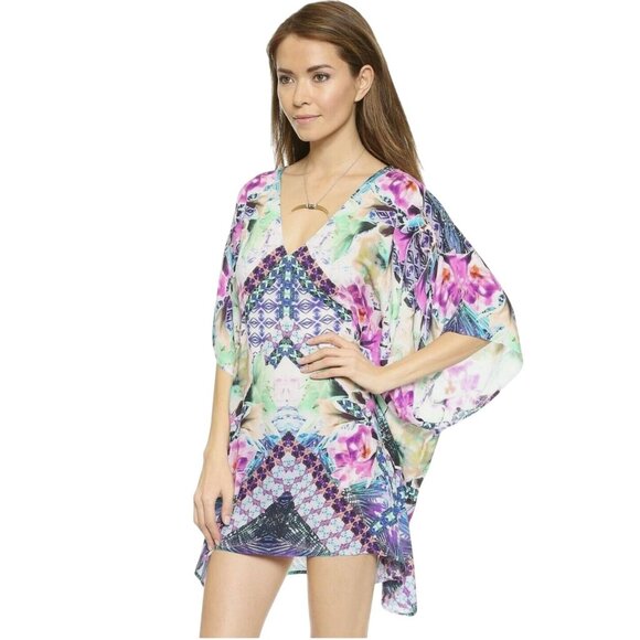 NEW Nanette Lepore Bollywood Sublimation Caftan Cover-Up Dress NWT - Size L - Picture 2 of 11